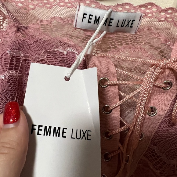 Pink Lace Bodysuit, NWT - Picture 4 of 4